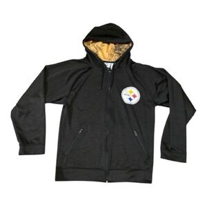 Steelers Black NFL Team Apparel Zubaz Zip up Jacket